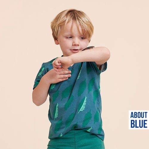 Blauw/groene french terry van About Blue